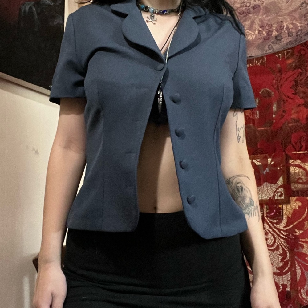 Blue button up